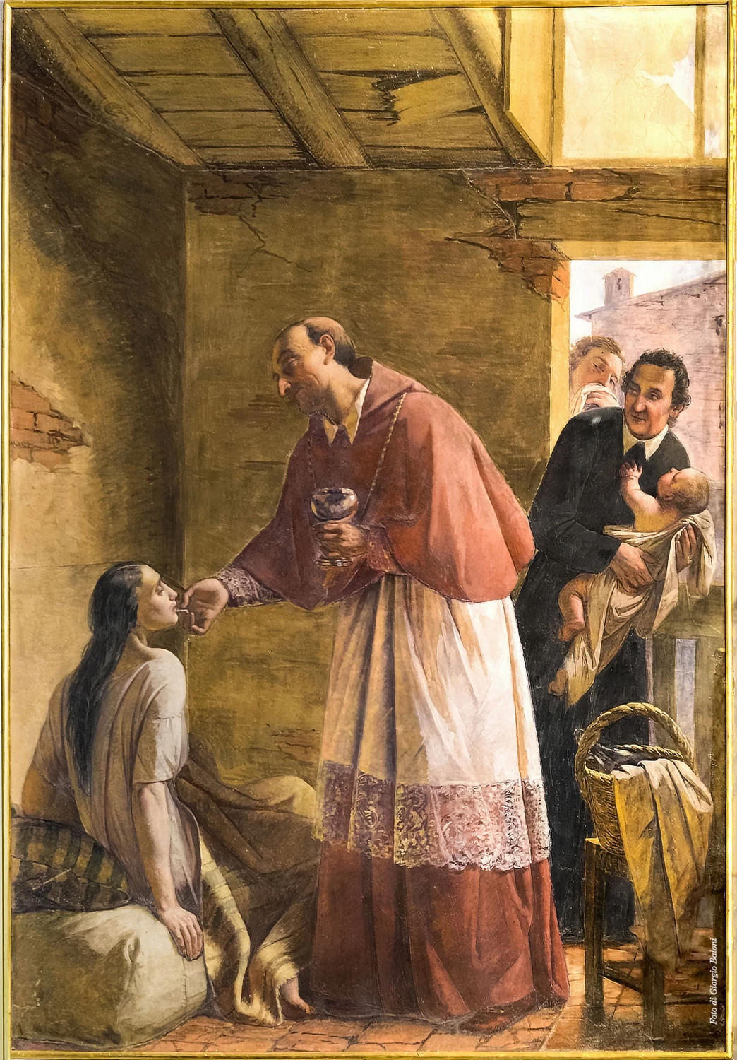 San Carlo Borromeo comunica gli appestati - 1854, affresco, Chiesa di Santa Maria Assunta, Rovato (BS)